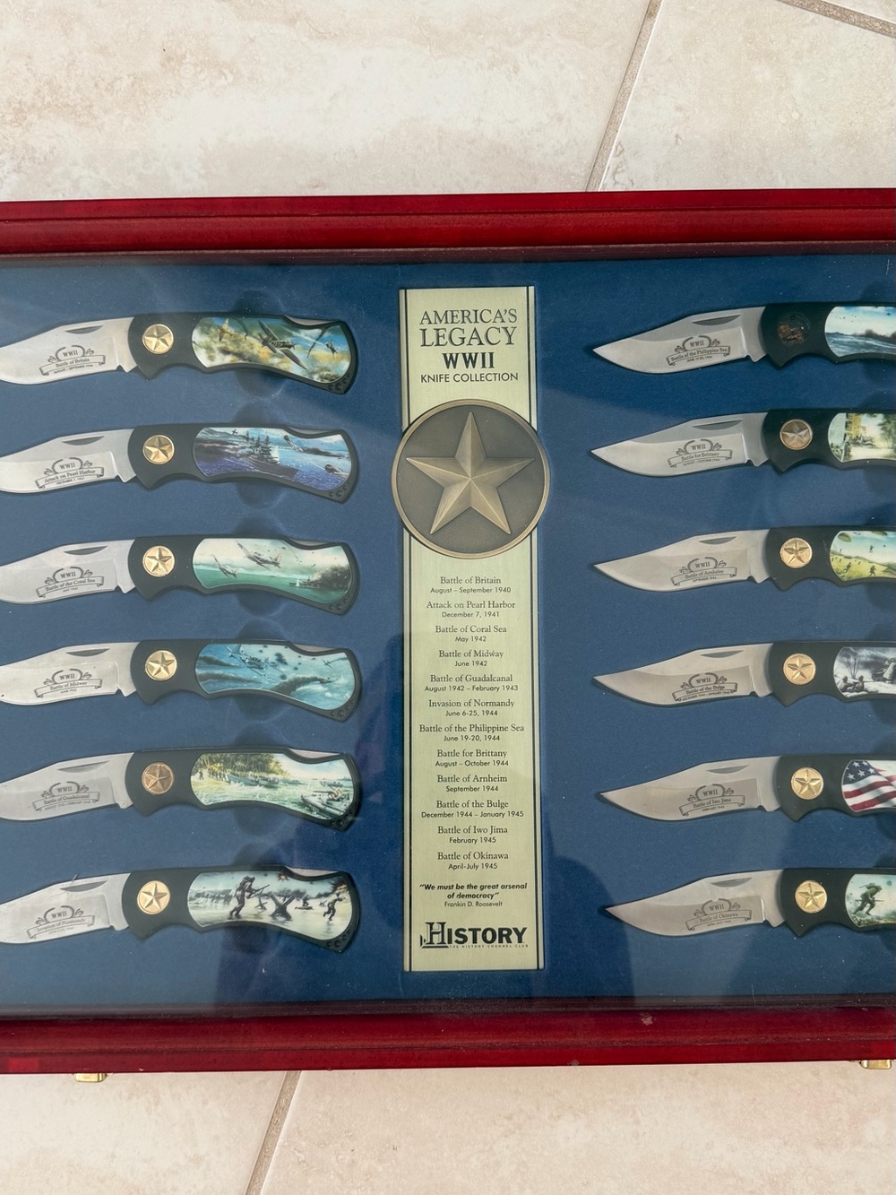 America's Legacy WWII Collector Knife Set - Blue Handle